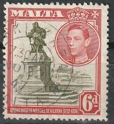 MALTA 1938 King George VI and Local Motifs VFU SG 225