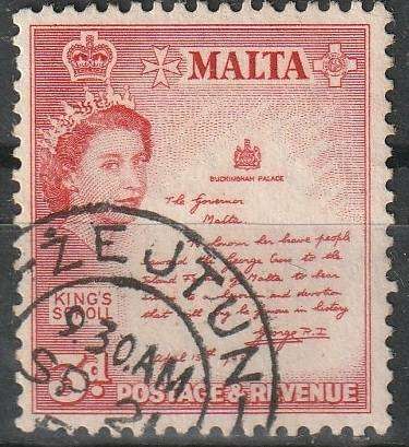 MALTA 1956 -1957 Elizabeth II ULH SG 272