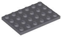 LEGO USED Plate 4 x 6 DARK BLUEISH GRAY