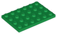 ORIGINAL LEGO (USED) Plate 6 x 10 GREEN