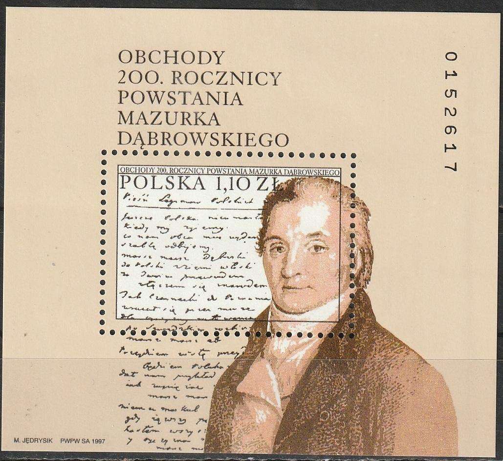 POLAND 1997 The 200th Anniversary of the Composition of the Polish National Anthem UMM SG 3701