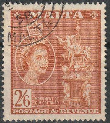 MALTA 1956 -1957 Elizabeth II ULH SG 279