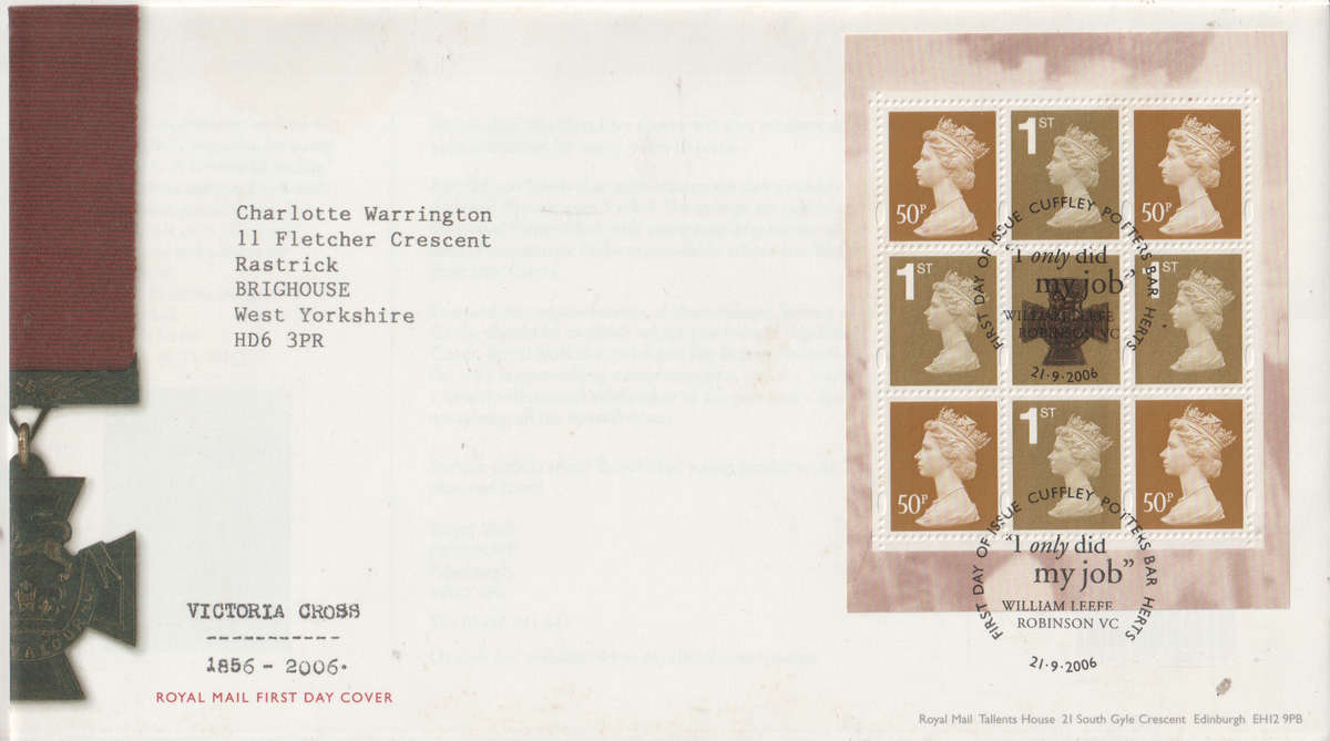 GB VICTORIA CROSS 2006 FDC