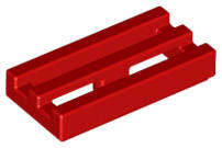LEGO USED Tile Modified 1 x 2 Grille with Bottom Groove RED