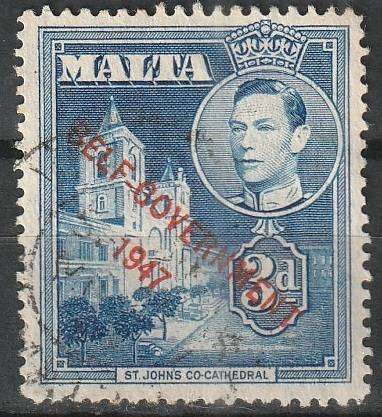 MALTA 1953 King George VI and Local Motifs Overprinted "SELF-GOVERNMENT - 1947" ULH SG 240