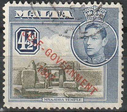 MALTA 1953 King George VI and Local Motifs Overprinted "SELF-GOVERNMENT - 1947" ULH SG 241A