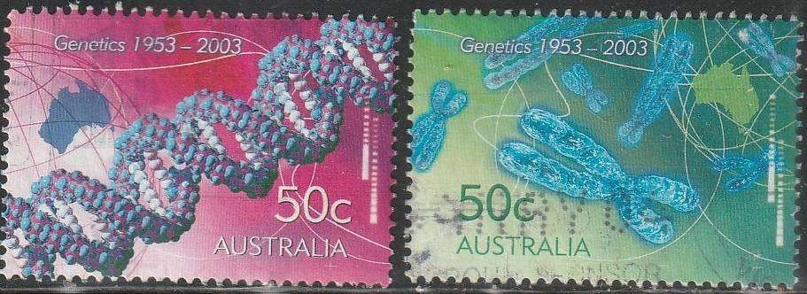 AUSTRALIA 2003 Genetics - 1953 to 2003  FINE USED SG 2309/10