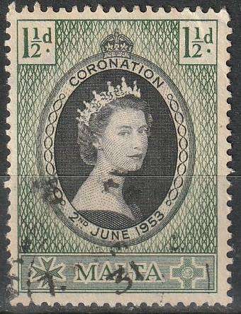 MALTA 1953 The Coronation of Elizabeth II ULH SG 261
