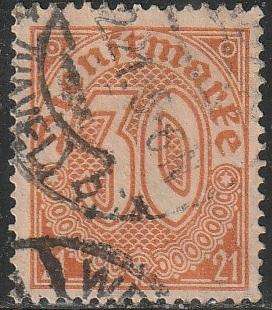 GERMAN EMPIRE 1920 Value Stamp with Control Number ULH SG O121