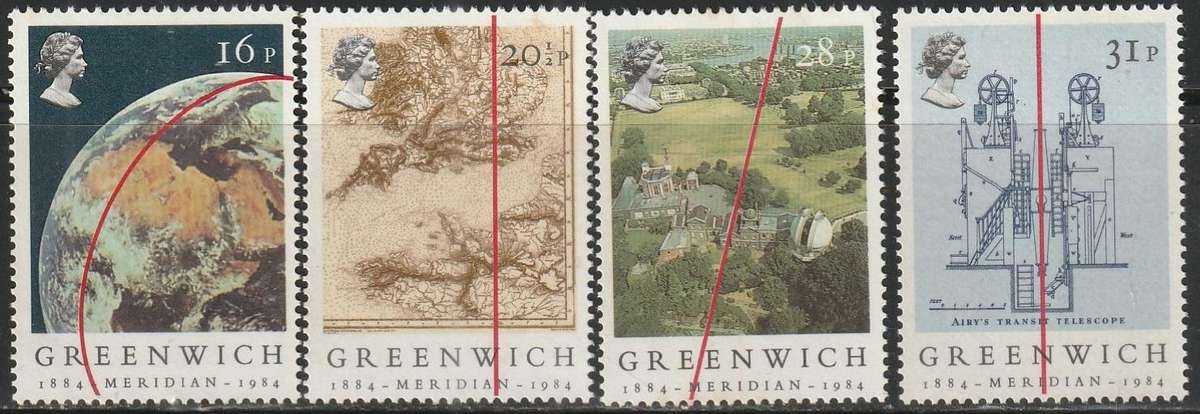 GB 1984 The 100th Anniversary of the Greenwich Meridian UMM SG 1254-7