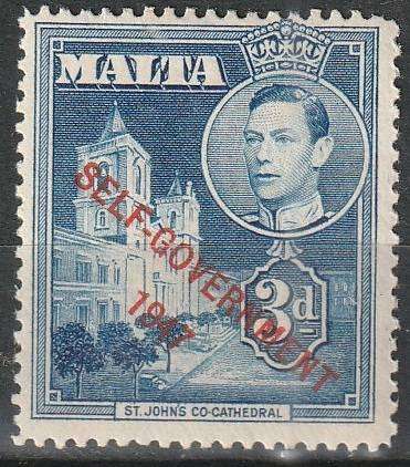 MALTA 1948 King George VI and Local Motifs Overprinted "SELF-GOVERNMENT - 1947" MM SG 240