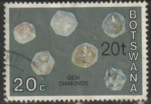 BOTSWANA 1976 Issues of 1974 Surcharged in New Currency ULH SG 375