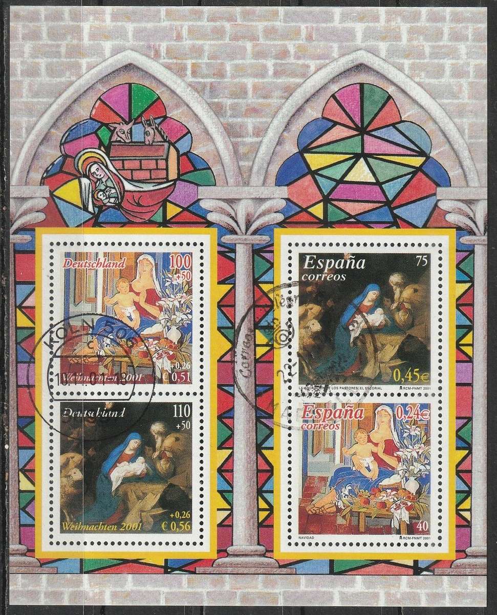 GERMANY 2001 Christmas Stamps - Joint Issue with Spain UNH SG MS3083A