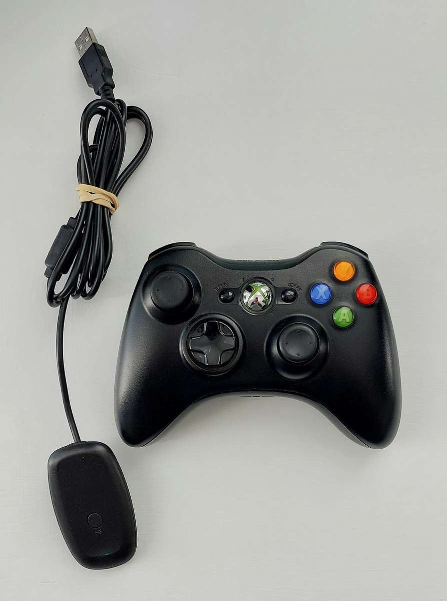 Genuine Official Xbox 360 Wireless Controller with Generic PC Receiver