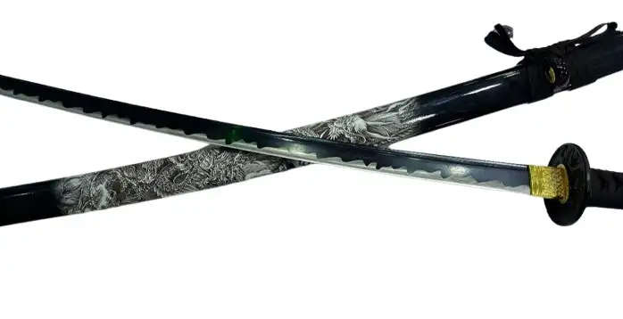 CHOSE BETWEEN 2 OPTIONS - WHITE / BLACK DRAGON SAMURAI KATANA - FULL TANG