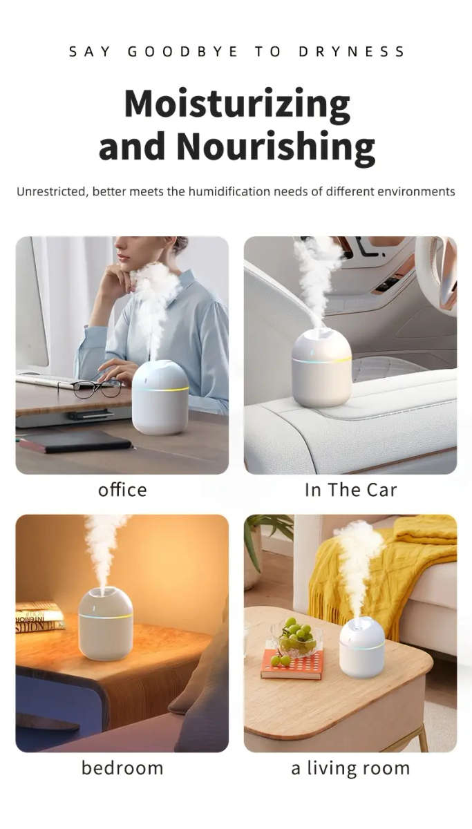 7 COLOUR MINI HUMIDIFIER - 270ML