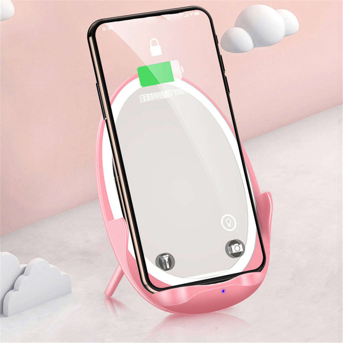 Wireless Charger Makeup Mirror Phone Holder