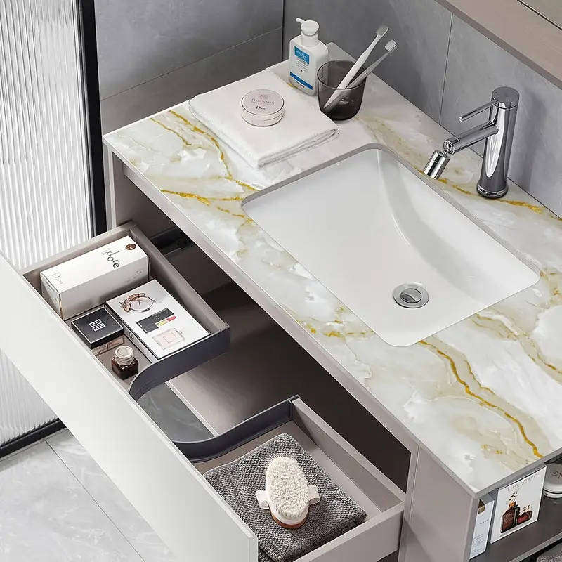 3m x 1.2m Marble Wallpaper(White & Gold(thin))2.5mm thick