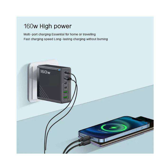 160W Fast Charge 3 USB + 3 PD Plug