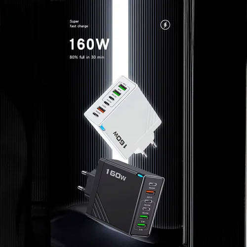 160W Fast Charge 3 USB + 3 PD Plug