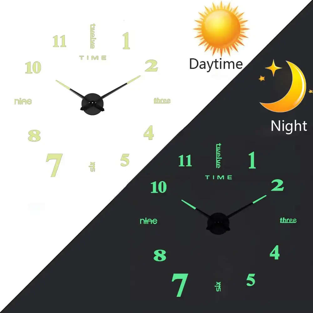 3D DIY Luminous Wall Clock(Numbers & Letters)