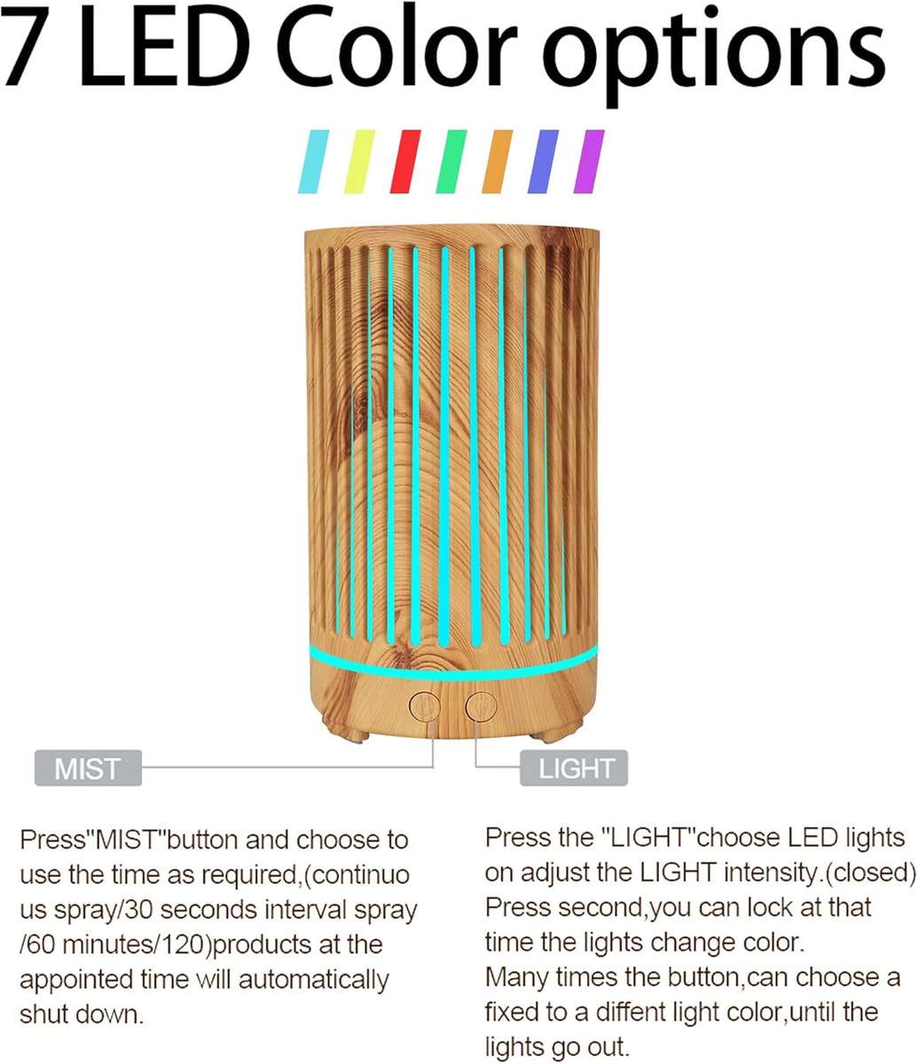 200ml Woodgrain 7 Colour Aroma Humidifier
