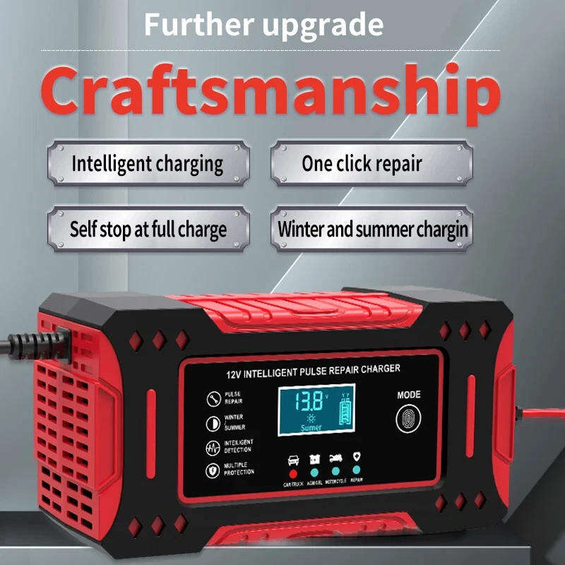 12V 6A Intelligent Pulse Repair Battery Charger