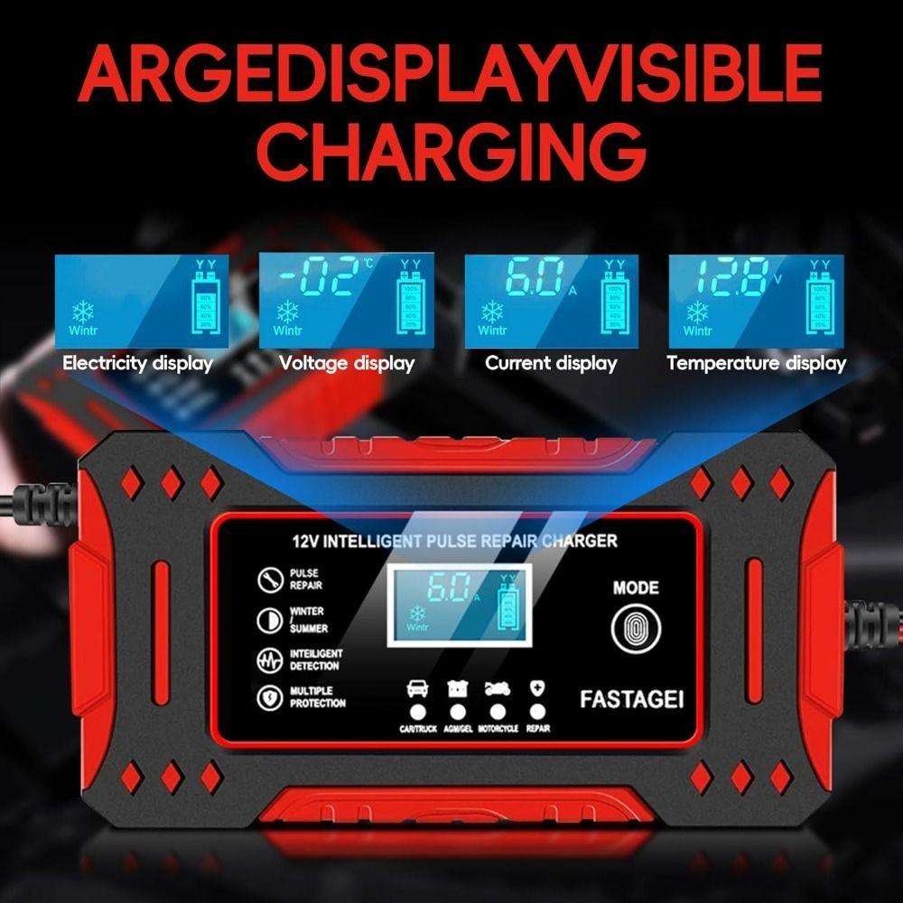12V 6A Intelligent Pulse Repair Battery Charger