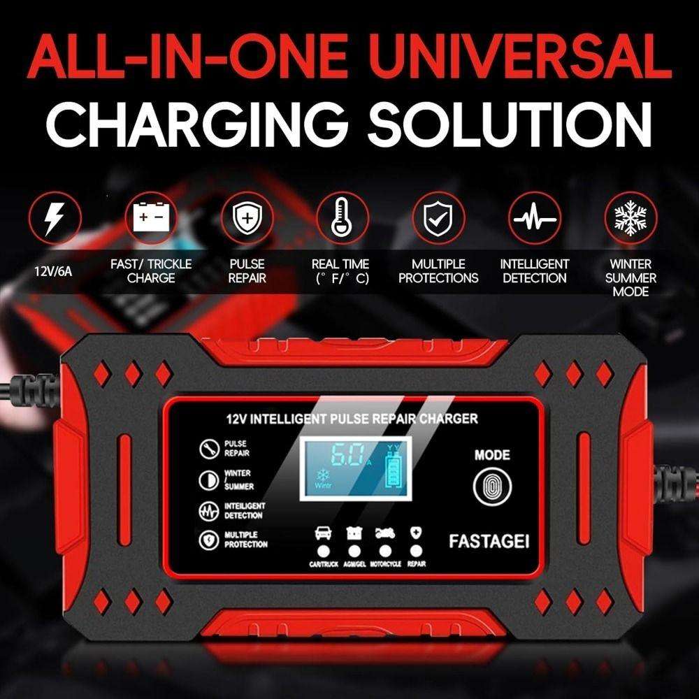12V 6A Intelligent Pulse Repair Battery Charger