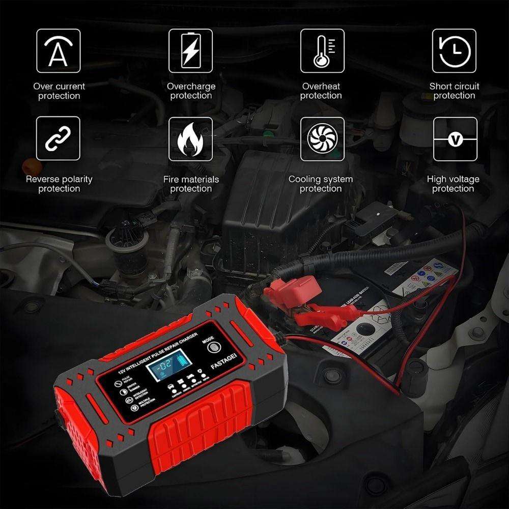 12V 6A Intelligent Pulse Repair Battery Charger