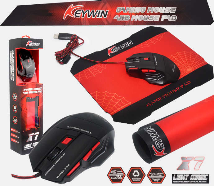 KEYWIN X7 Gaming Mouse and Mouse Pad