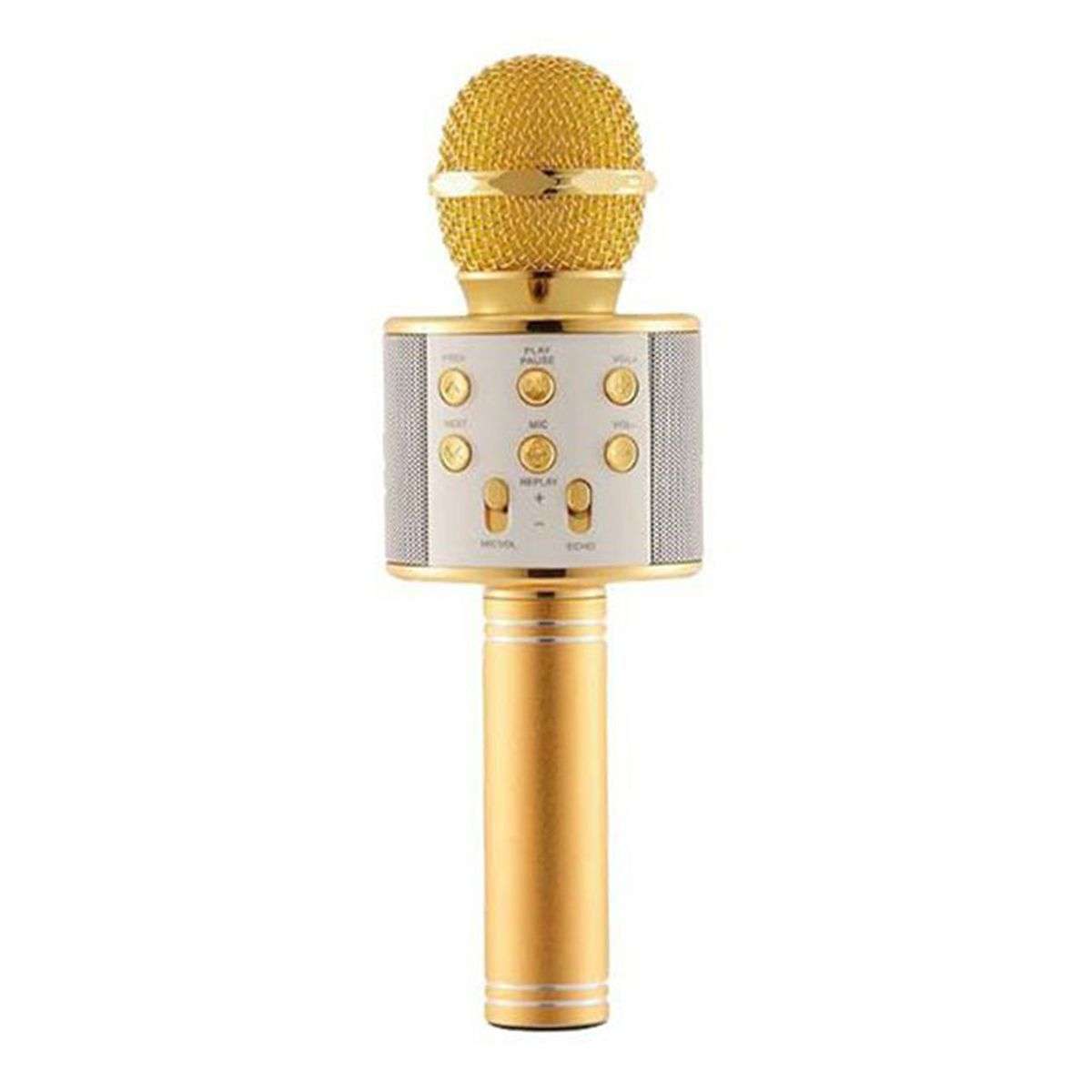Wireless Karaoke Speaker Mic Gold