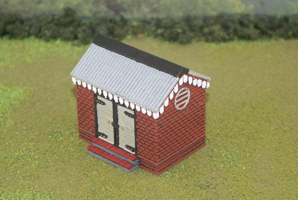 1:87 Scale - Storage Shed - Brick - Brick Base