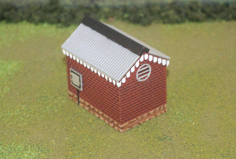 1:72 Scale - Storage Shed - Brick - Stone Base