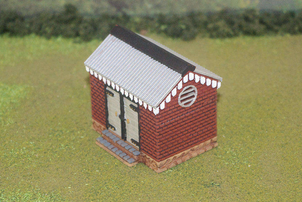 1:72 Scale - Storage Shed - Brick - Stone Base