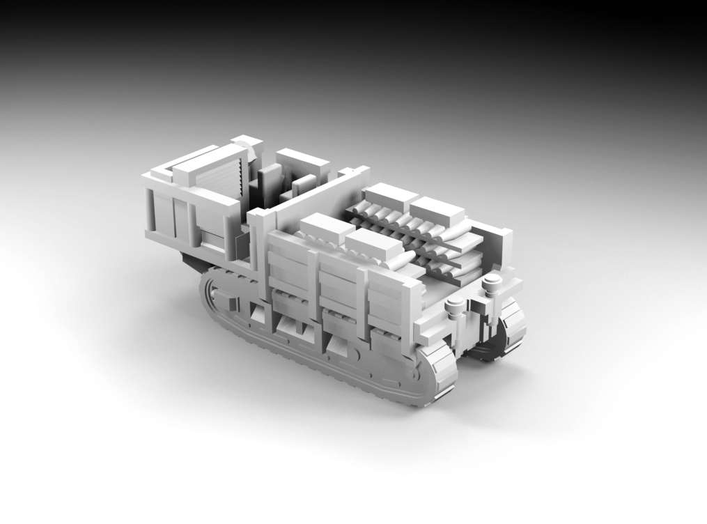 1:72 Scale - St Chamond Tractor - Filledin Rails