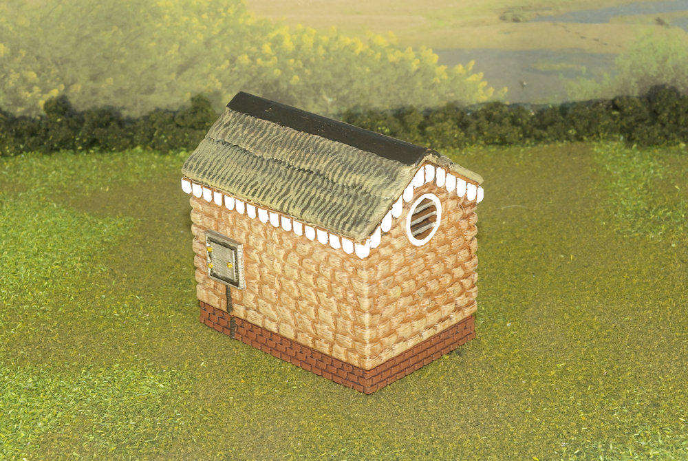 1:56 Scale - Storage Shed - Stone - Brick Base