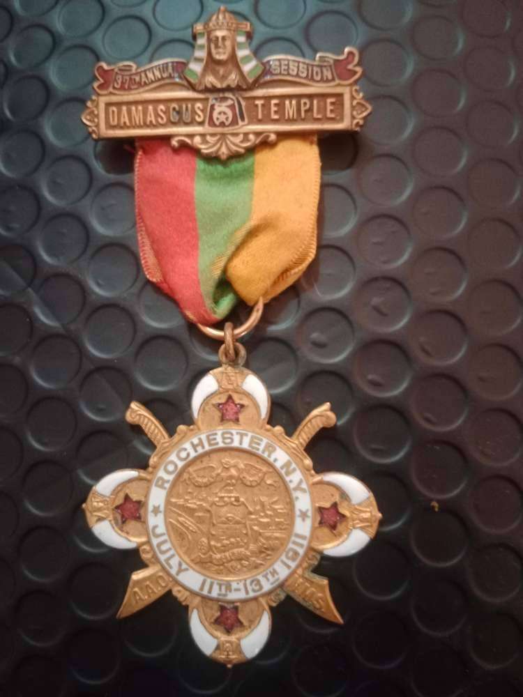Sold Shriners Damascus Temple 37th Annual Session Rochester NY July 11th-13th 1911 Medal