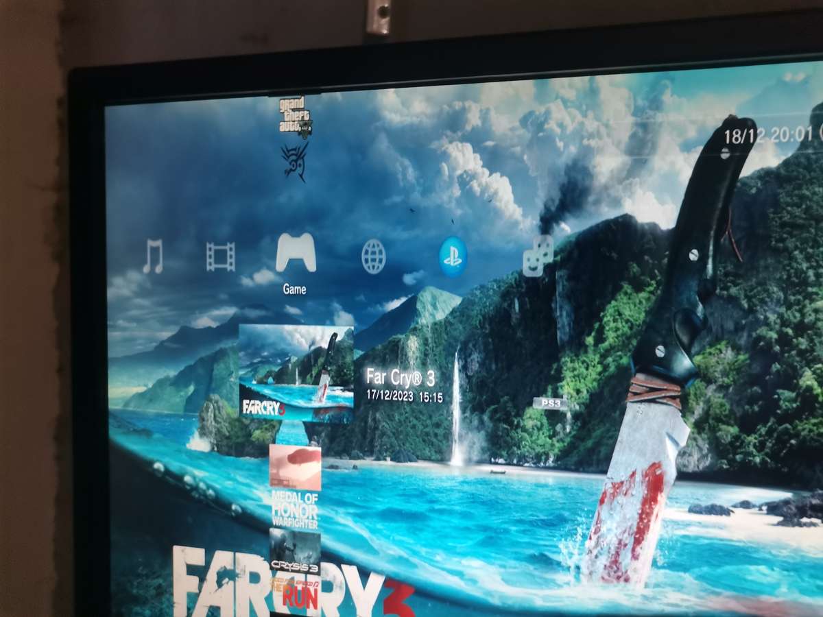 PS3 SUPERSLIM 500GB ALL CABLES 44 GAMES ON HARDRIVE HEN LOADED FULL GAME LIST IN DESCRIPTION