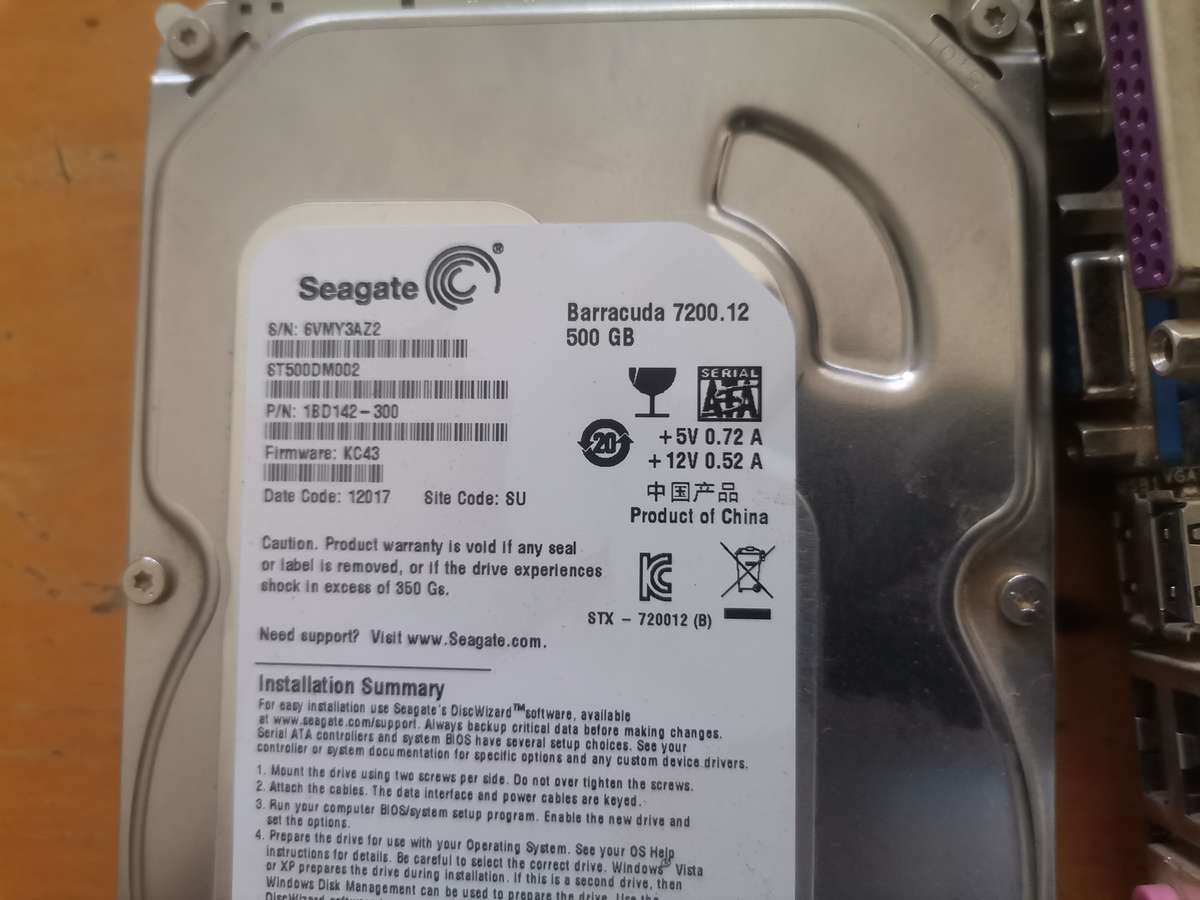 Motherboard H61M-P23+i3 2Gen cpu+4GB Ddr 3 1066 ram+500Gb Hardrive+420w Psu+only Pc case needed.