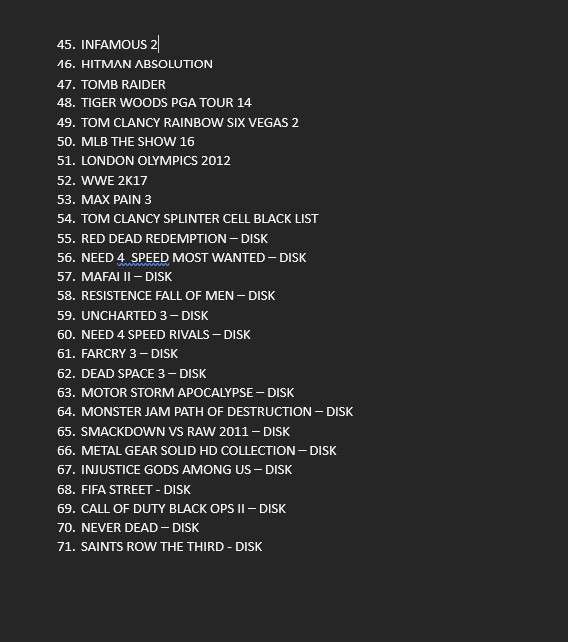 Playstation 3 Super slim 500GB 1 Control All Cables 71 GAME bundle 17 ON Disk 54 on Hardrive