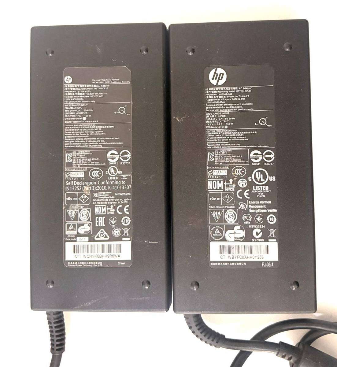 Hp Charger/AC Adapter 19.5V 150W 7.7A BIG PIN HSTNN-CA27 GOOD WORKING CONDITION