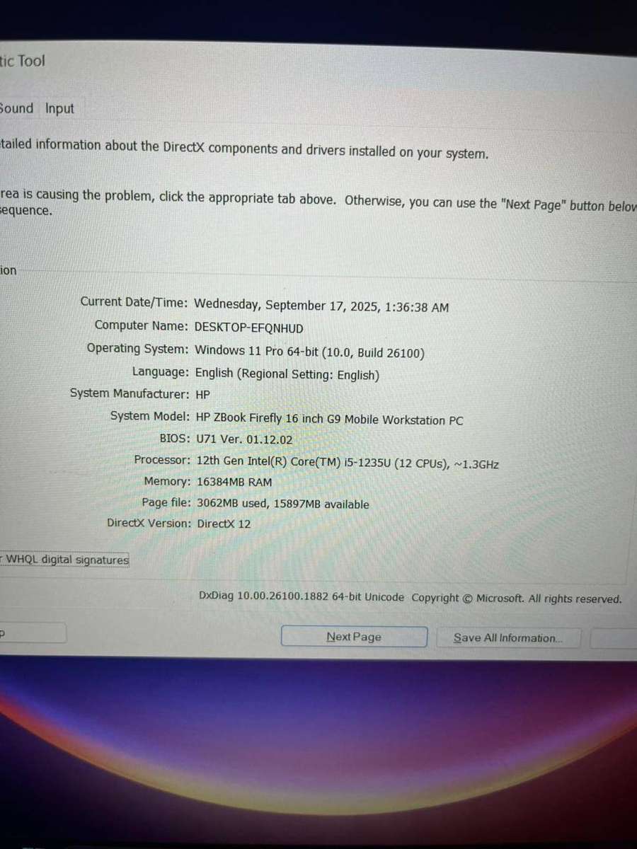 Hp ZBook firefly 16" G9 Mobile Workstation i5 12th Gen 16gb 1tb (1000gb) Warranty up to July 2026