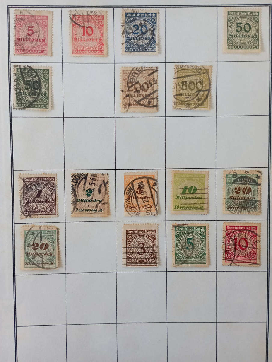 Stamps Germany hinged on old album pages 5 scans