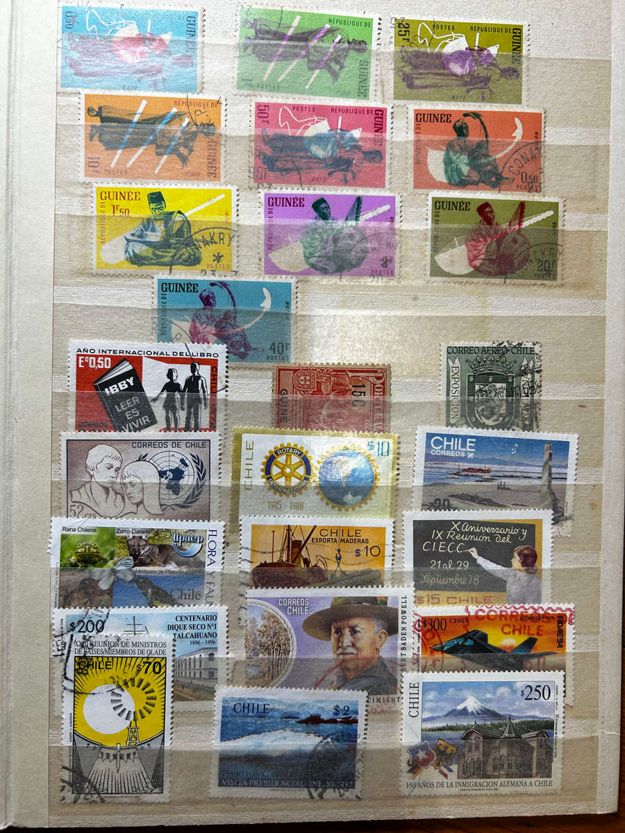 stamp album mostly chile stamps