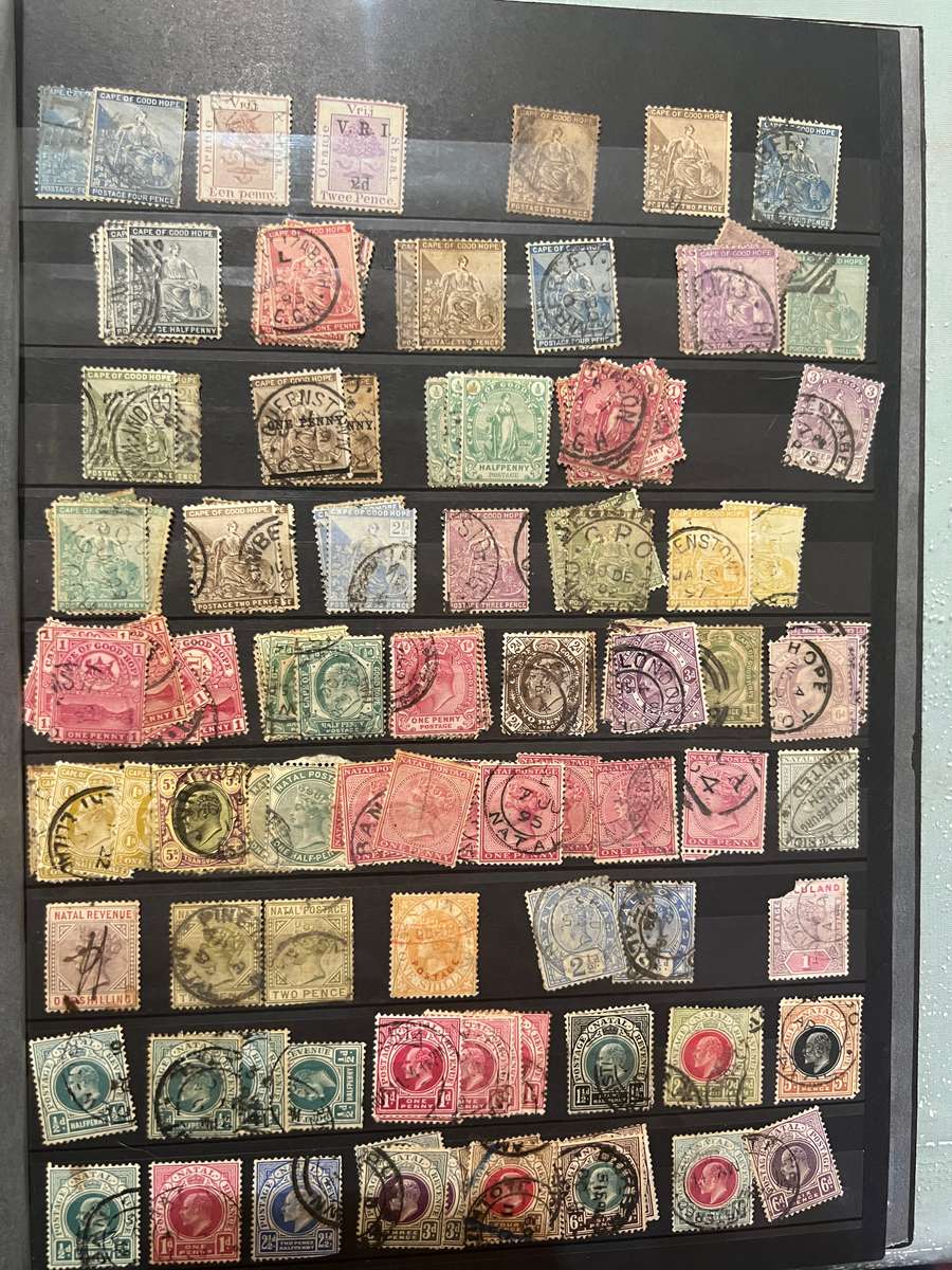 album full of South African stamps
