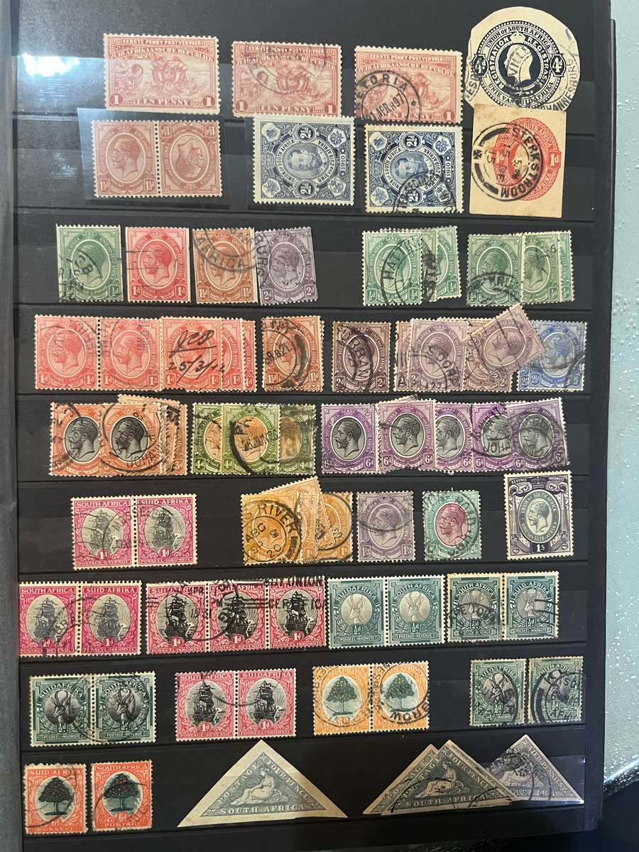 album full of South African stamps