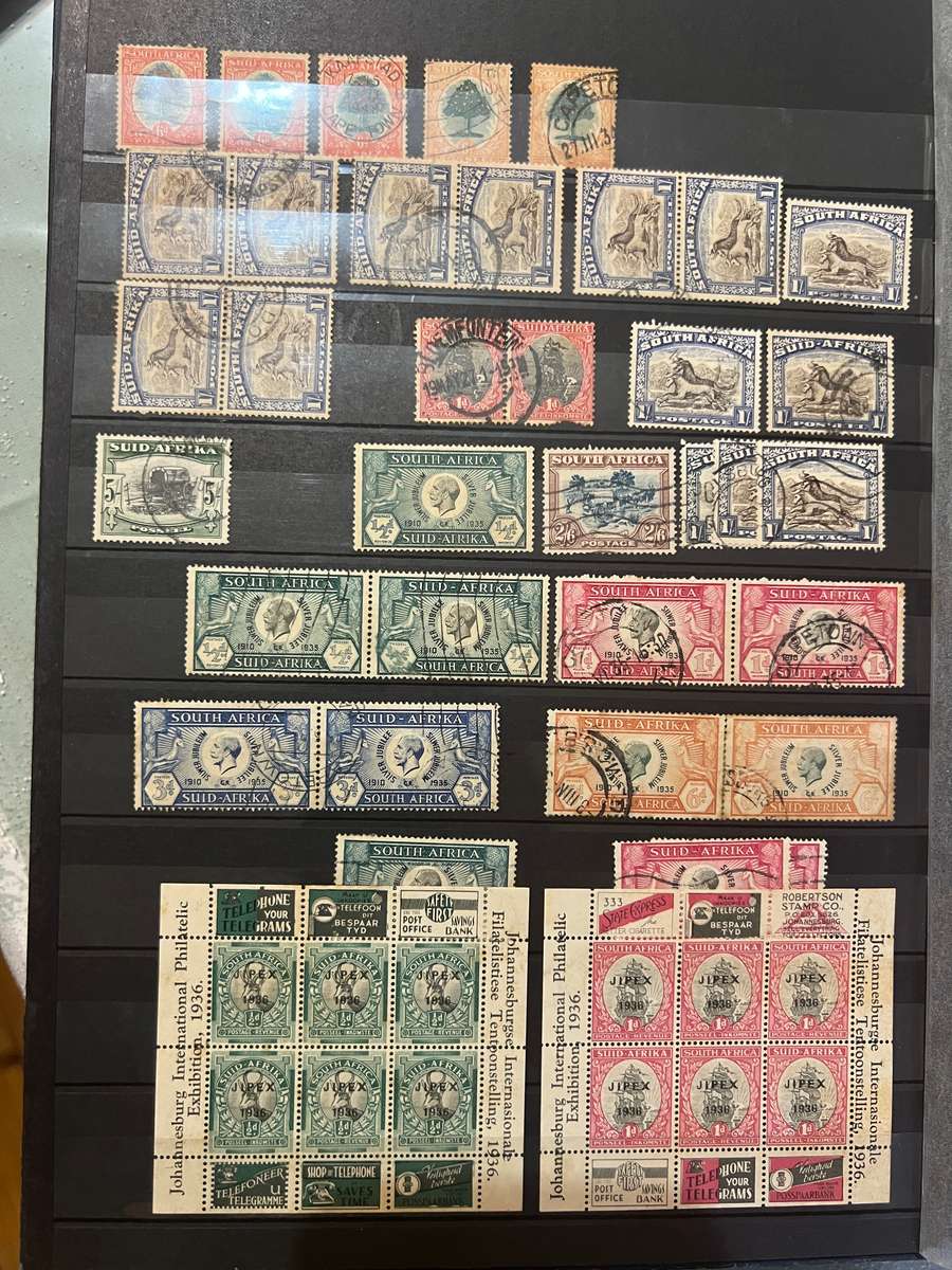 album full of South African stamps