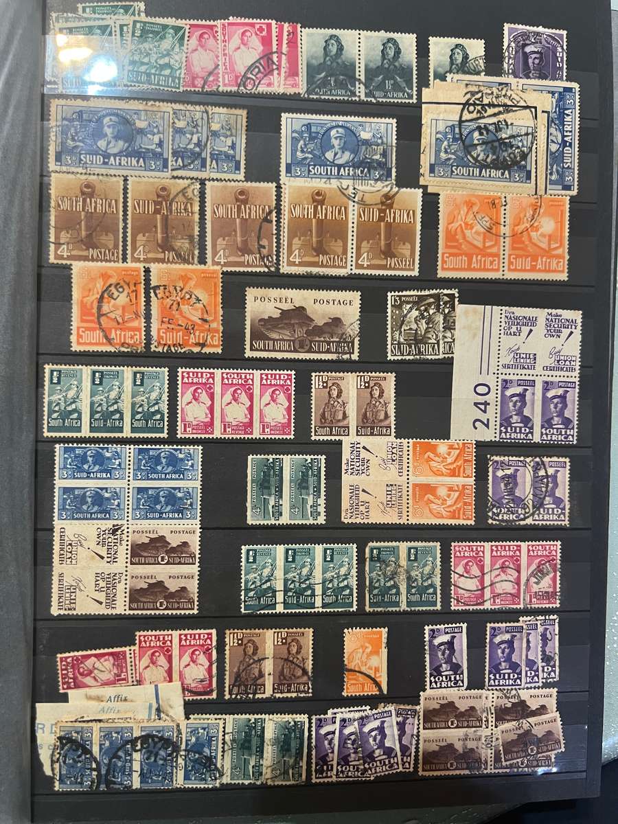 album full of South African stamps