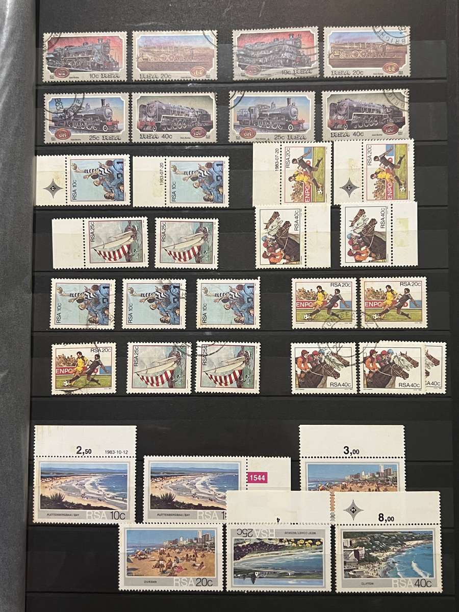 album full of South African stamps